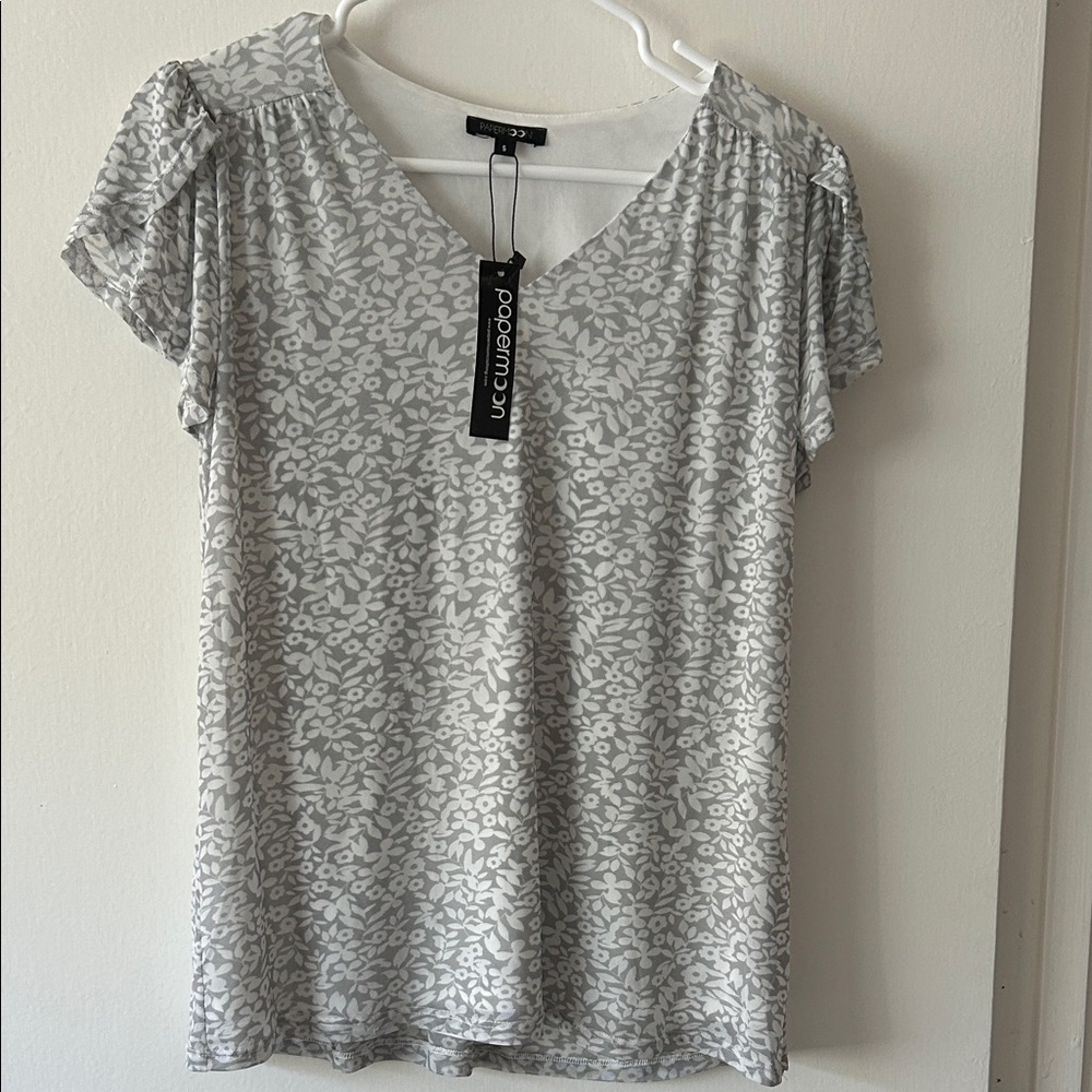 Papermoon Light Gray Patterned Blouse